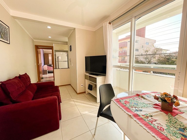 Apê com A/C, Garagem e Wi-Fi | 300m Canasvieiras