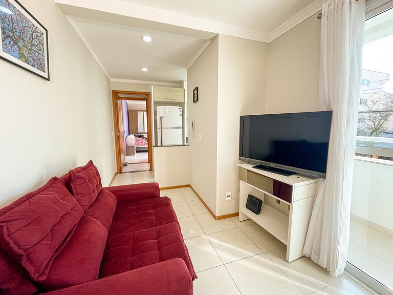 Apê com A/C, Garagem e Wi-Fi | 300m Canasvieiras