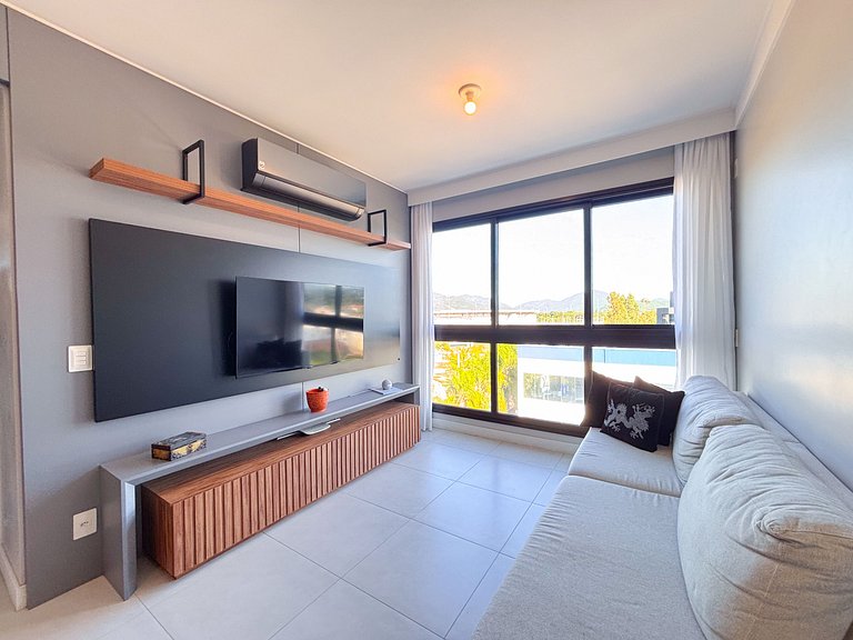 Apê Moderno, A/C | 450m Praia Canasvieiras