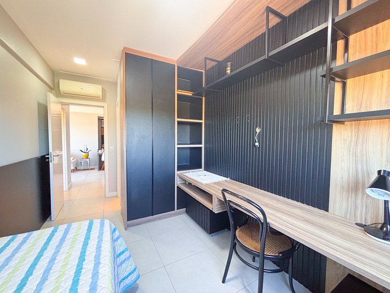 Apê Moderno, A/C | 450m Praia Canasvieiras