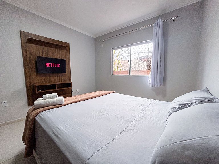 Apê com A/C, Churrasqueira, Garagem - Canasvieiras