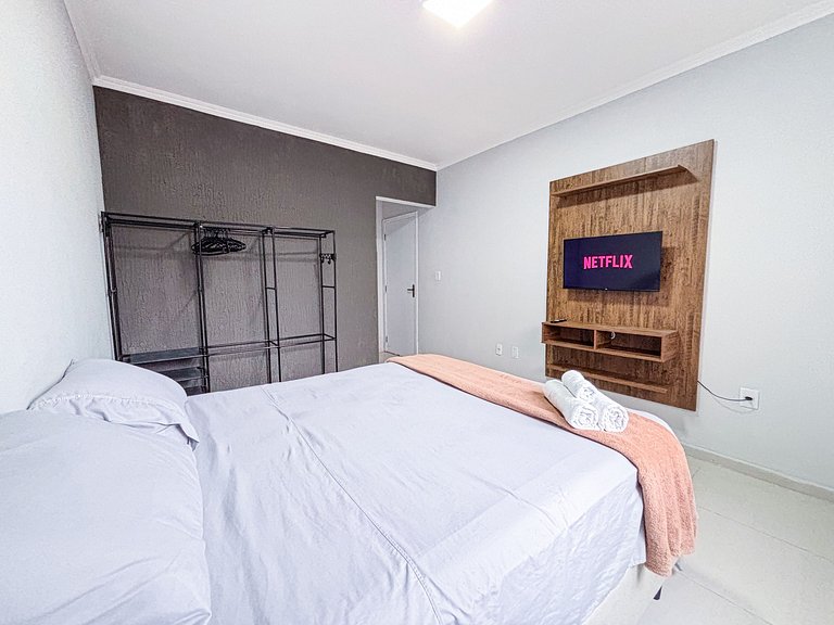 Apê com A/C, Churrasqueira, Garagem - Canasvieiras