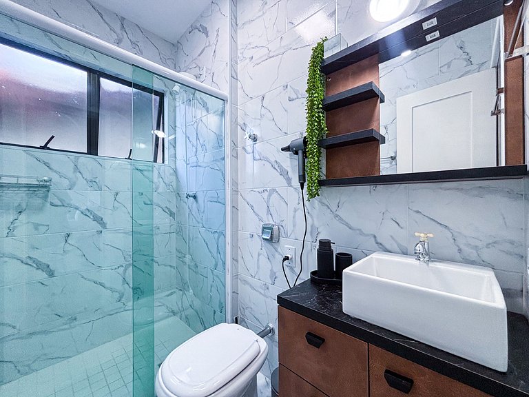 Apê Frente-mar, com vista para a Ilha